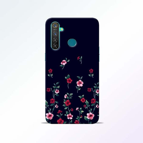 Black Flower Realme 5 Pro Mobile Cases