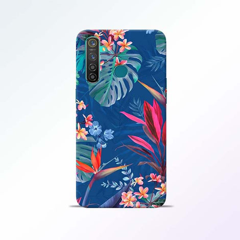 Blue Floral Realme 5 Pro Mobile Cases